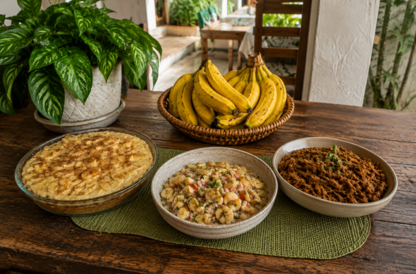  Torta, ceviche e carne de casca: a versatilidade das receitas para o uso sem desperdícios da banana
